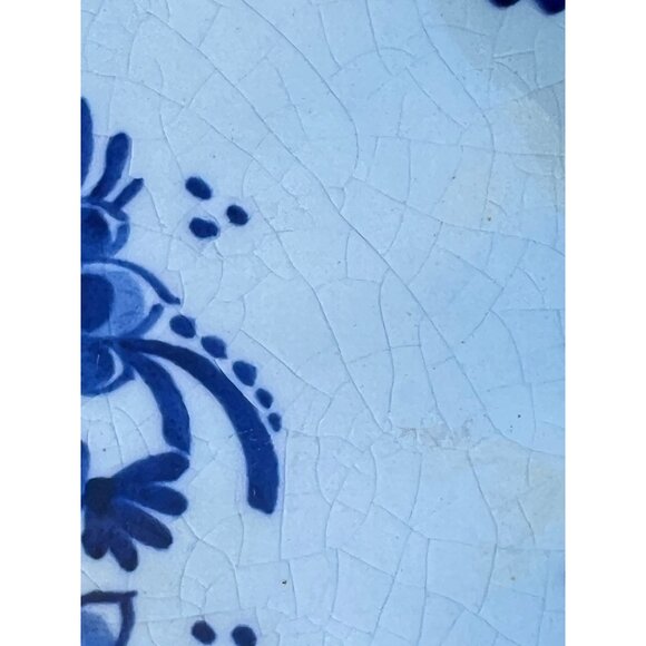 Delft Blue Floral Decorative Plates Set Of 3 Marked 1960s 1970s Ceramic READ - Picture 16 of 16